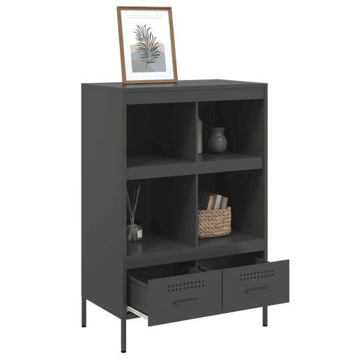 Armário alto - Bufete - Móvei de apoio 68x39x101,5 cm aço preto pt118