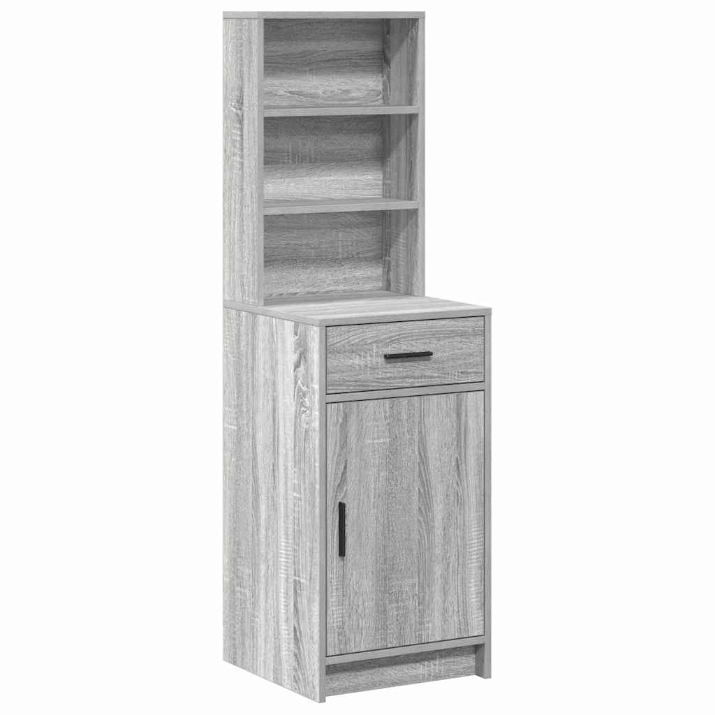 Aparador alto - Mueble de almacenamiento 40 Roble/ Gris