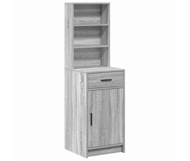 Aparador alto - mueble de almacenamiento con cajón gris sonoma 40 x 40,5 x 135 cm es376