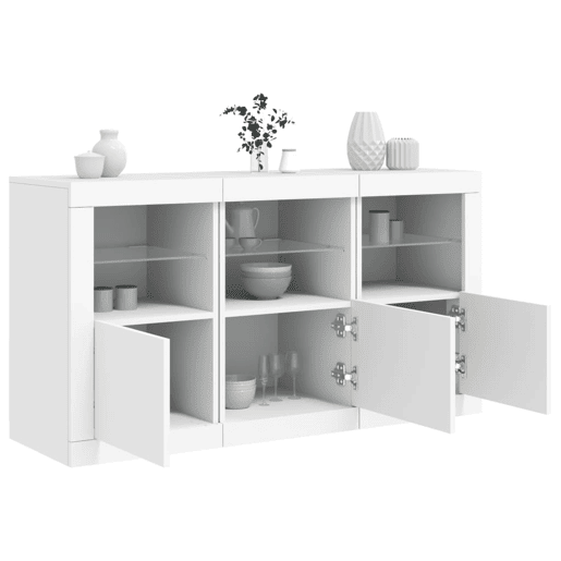 Aparador - Bufete - Móvei de apoio com luzes LED 123x37x67 cm branco pt1910
