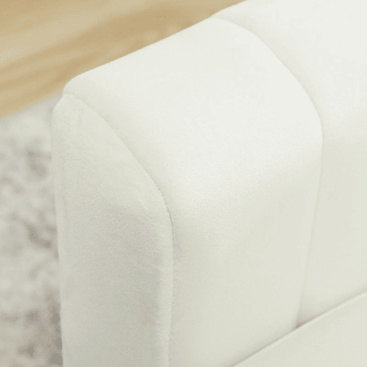 HOMCOM Poltrona de Sala Poltrona Relax Moderna 81x77x81 cm Estofada em Veludo Acolchoamento Espesso Assento Amplo Apoio de Braços Almofada Creme