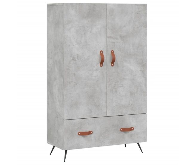 Aparador alto - mueble de almacenamiento madera de ingeniería gris hormigón 69,5x31x115 cm es1264
