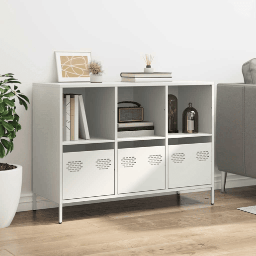 Aparador - Bufete - Móvei de apoio 101,5x39x73,5 cm aço laminado a frio branco pt2275