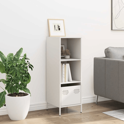 Armário alto - Bufete - Móvei de apoio 35x39x103,5 cm aço branco pt2208