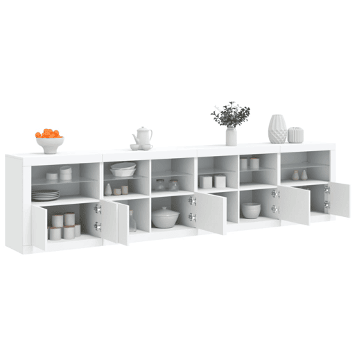 Aparador - Bufete - Móvei de apoio com luzes LED 283x37x67 cm branco pt1926