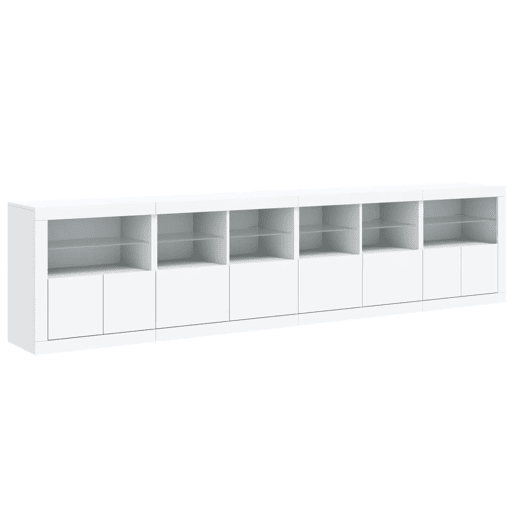 Aparador - Bufete - Móvei de apoio com luzes LED 283x37x67 cm branco pt1926