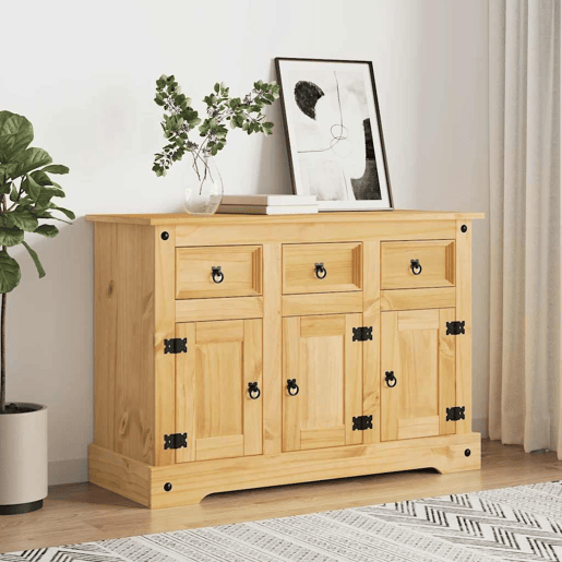 Aparador - Bufete - Móvei de apoio Castanho 112x44x78 cm Madeira Maciça Pinho Mexicano pt4 Aparador - Bufete - Móvei de apoio Castanho 112x44x78 cm Madeira Maciça Pinho Mexicano pt4