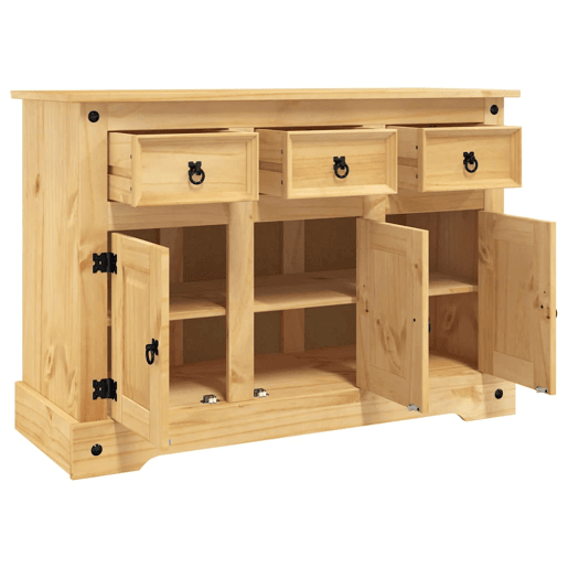 Aparador - Bufete - Móvei de apoio Castanho 112x44x78 cm Madeira Maciça Pinho Mexicano pt4 Aparador - Bufete - Móvei de apoio Castanho 112x44x78 cm Madeira Maciça Pinho Mexicano pt4