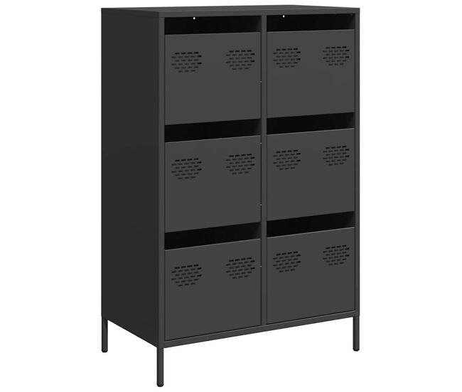 Aparador - mueble de almacenamiento acero negro 68x39x101,5 cm es120