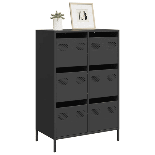 Armário alto - Bufete - Móvei de apoio 68x39x101,5 cm aço preto pt120