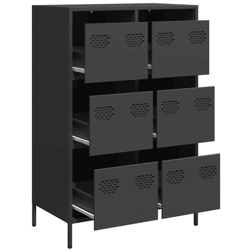 Armário alto - Bufete - Móvei de apoio 68x39x101,5 cm aço preto pt120