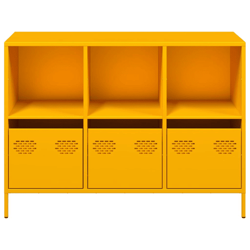 Aparador - Bufete - Móvei de apoio 101,5x39x73,5 cm aço laminado a frio amarelo mostarda pt115