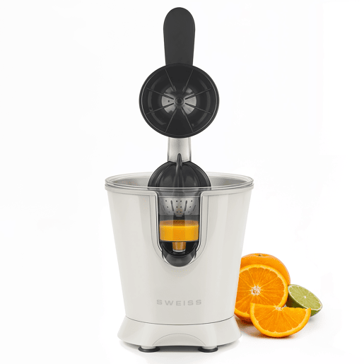 Espremedor elétrico ZEST8, SWEISS, Bico antigota, Apto para máquina de lavar loiça, Funcionamento silencioso, Braço articulado potente 160 W, Bege