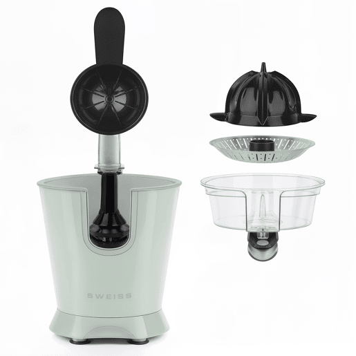 Espremedor elétrico ZEST7, SWEISS, Bico antigota, Apto para máquina de lavar loiça, Funcionamento silencioso, Braço articulado potente 160 W, Verde
