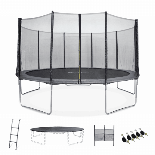 Trampolim 460cm com conjunto de acessórios Cinza - 455x455x90 cm