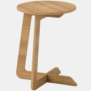 HOMCOM Mesa Auxiliar em Forma de C Mesa Redonda com Montagem Rápida Ideal para Espaços Pequenos Sala, Quarto Ø39x50,5 cm Madeira