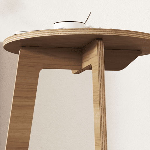 HOMCOM Mesa Auxiliar em Forma de C Mesa Redonda com Montagem Rápida Ideal para Espaços Pequenos Sala, Quarto Ø39x50,5 cm Madeira
