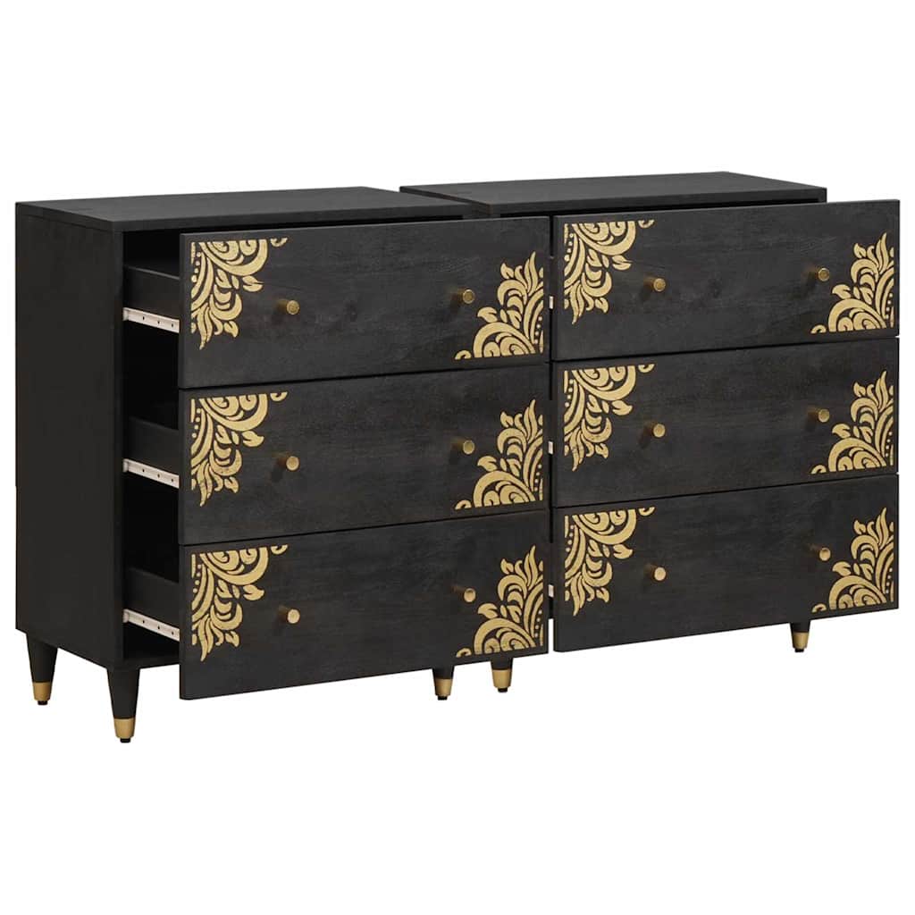 Aparador - Mueble de almacenamiento 2 pcs 60 Negro