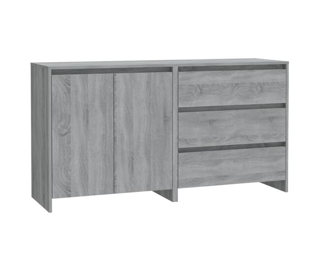 Aparador - mueble de almacenamiento de 2 piezas madera manufacturada gris sonoma es2158