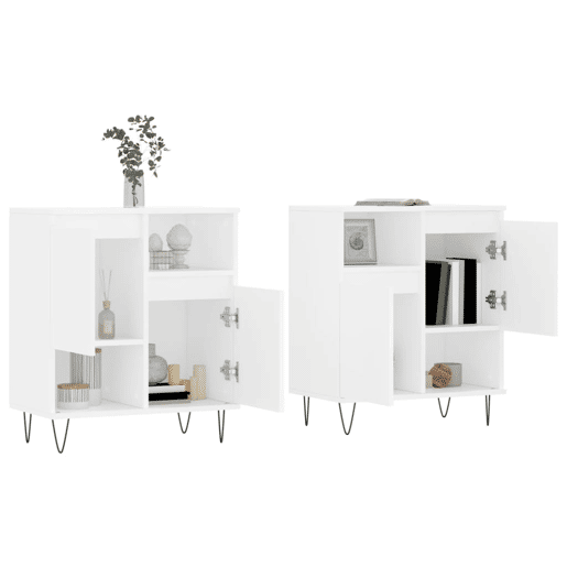 Aparadores - Bufetes - Móveis de apoio 2 pcs derivados de madeira branco pt5084