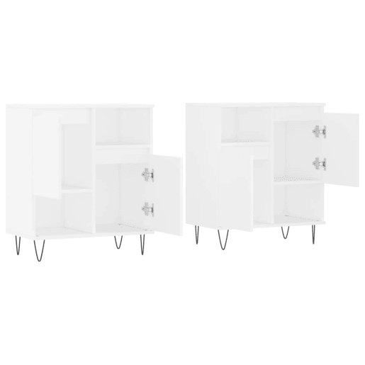 Aparadores - Bufetes - Móveis de apoio 2 pcs derivados de madeira branco pt5084