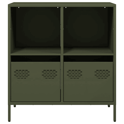 Aparador - Bufete - Móvei de apoio 68x39x73,5 cm aço laminado a frio verde-azeitona pt2327