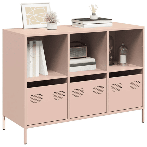 Aparador - Bufete - Móvei de apoio 101,5x39x73,5 cm aço laminado a frio rosa pt2307