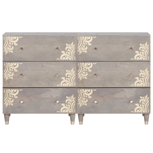 Bufete - Móvei de apoio 2 pcs Cinzeto 60 x 33 x 75 cm Madeira de manga maciça pt11