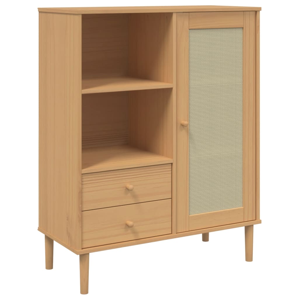 Aparador alto - Mueble de almacenamiento 90 Marrón