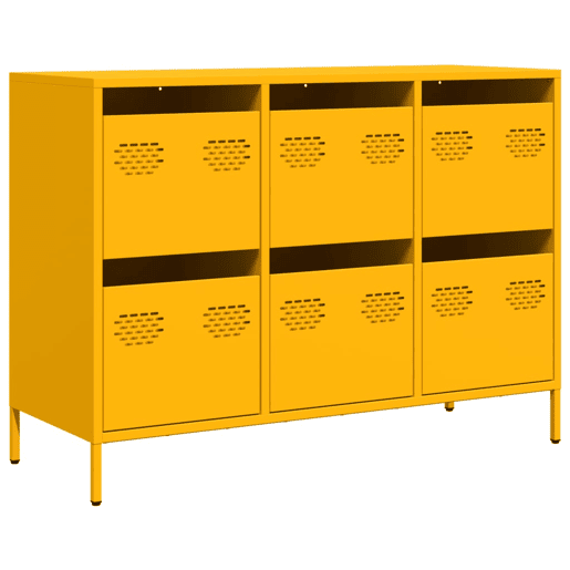 Aparador - Bufete - Móvei de apoio 101,5x39x73,5 cm aço laminado a frio amarelo mostarda pt114