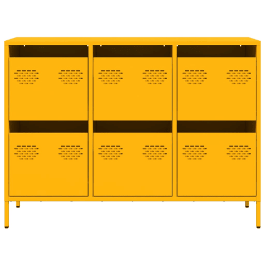 Aparador - Bufete - Móvei de apoio 101,5x39x73,5 cm aço laminado a frio amarelo mostarda pt114
