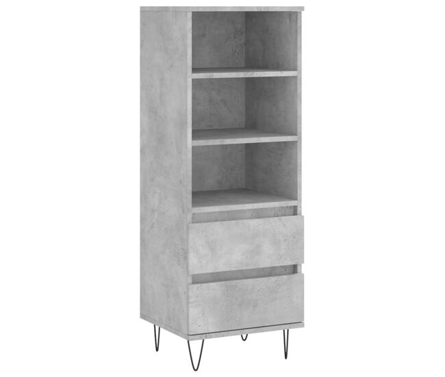 Aparador alto - mueble de almacenamiento madera contrachapada gris hormigón 40x36x110 cm es856