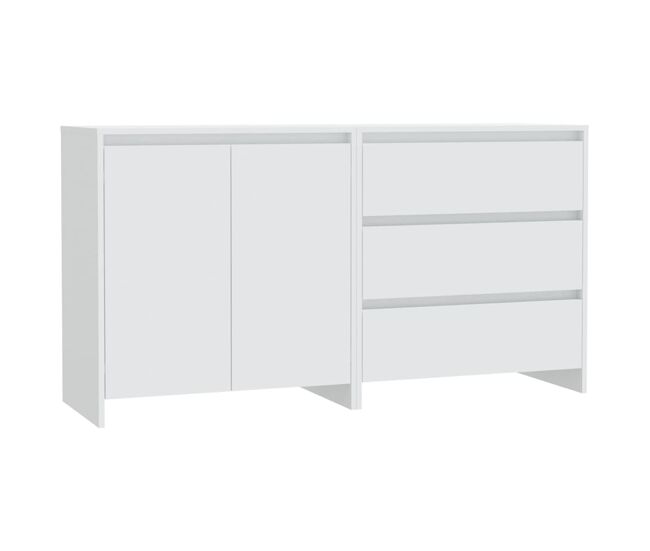 Aparador - mueble de almacenamiento de 2 piezas madera manufacturada blanca es2151