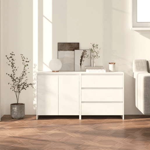 Aparadores - Bufetes - Móveis de apoio 2 pcs madeira processada branco pt2151