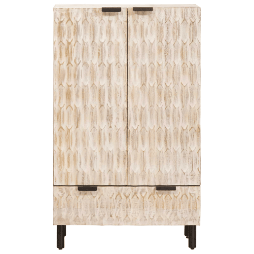 Aparador - Bufete - Móvel de apoio com gaveta Acabamento em Wash Branco 60 x 33 x 100 cm pt374 Aparador - Bufete - Móvel de apoio com gaveta Acabamento em Wash Branco 60 x 33 x 100 cm pt374