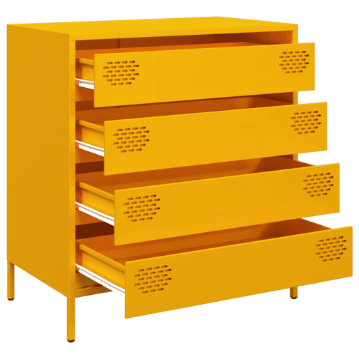 Aparador - Bufete - Móvei de apoio 68x39x73,5 cm aço laminado a frio amarelo mostarda pt110