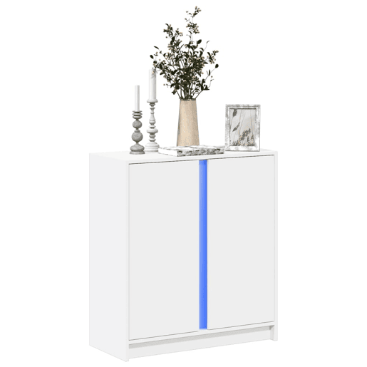 Aparador - Bufete - Móvei de apoio c luzes LED 77x34x85 cm derivados de madeira branco pt1996