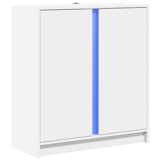 Aparador - Bufete - Móvei de apoio c luzes LED 77x34x85 cm derivados de madeira branco pt1996