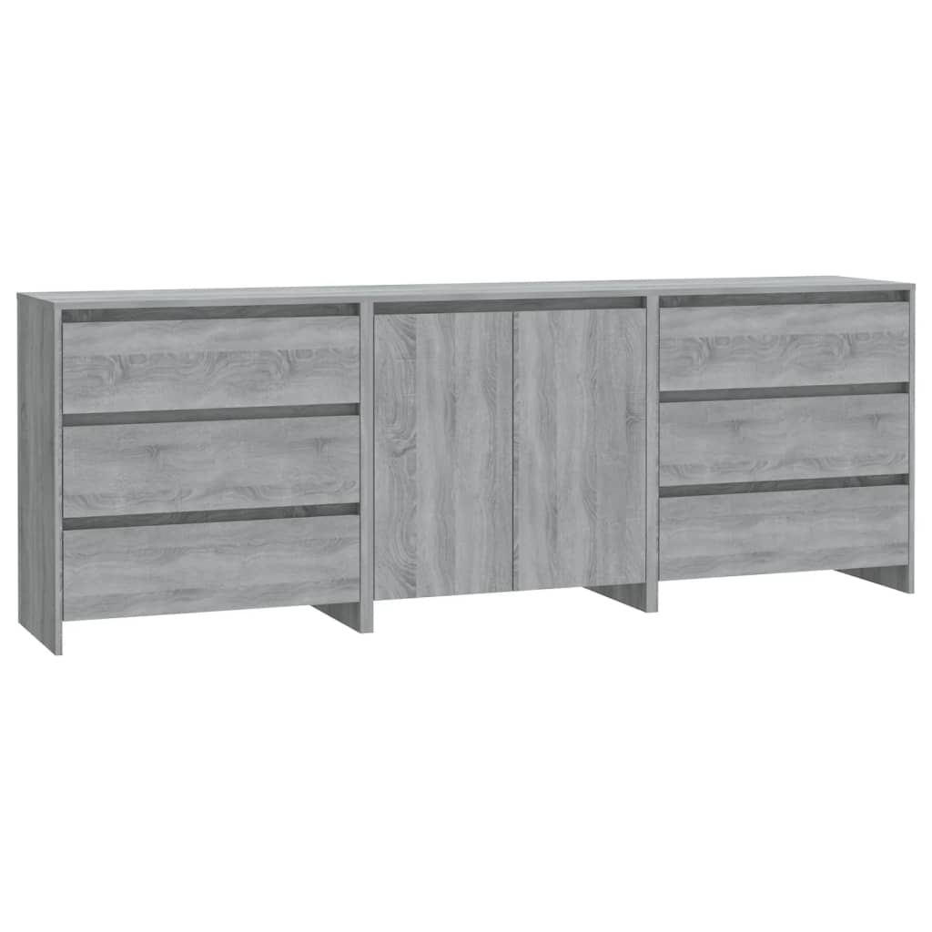 Aparador - Mueble de almacenamiento 70 Roble/ Gris
