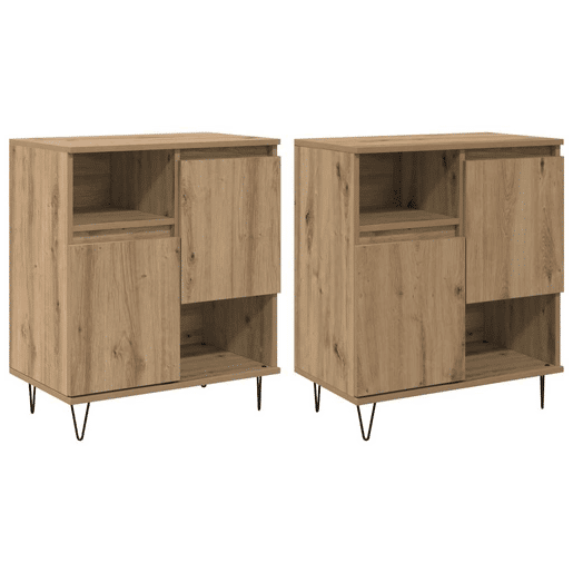 Bufete - Móvei de apoio 2 pcs Carvalho Artesanal 60 x 35 x 70 cm pt27