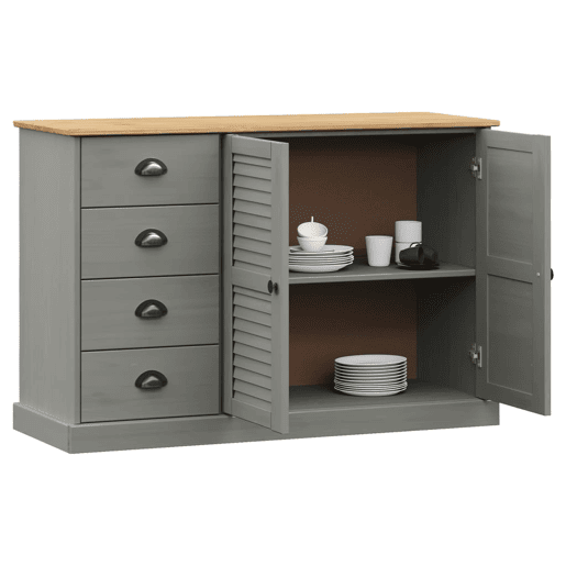 Aparador - Bufete - Móvei de apoio com gavetas VIGO 113x40x75 cm pinho maciço cinzento pt1845