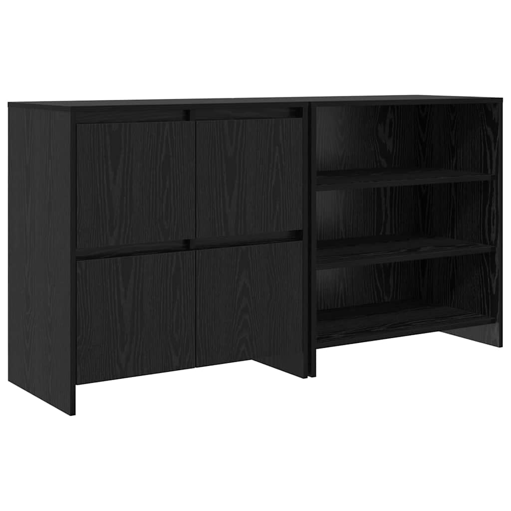 Aparador - Mueble de almacenamiento 2 pcs 70 Negro/ Madera