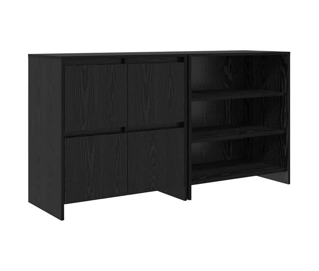 Aparador - mueble de almacenamiento 2 pcs roble negro 70 x 41 x 75 cm madera de ingeniería es36