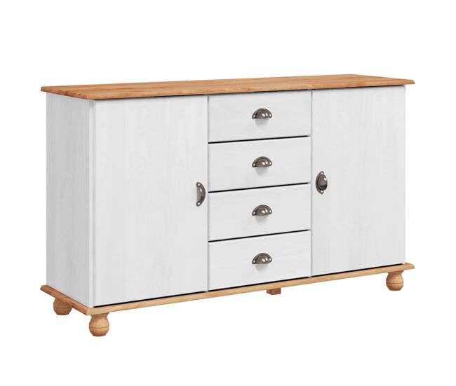 Aparador - mueble de almacenamiento 133,5 x 40 x 79 cm madera maciza de pino es1646