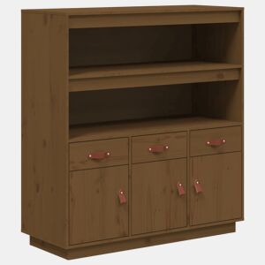 Armário alto - Bufete - Móvel de apoio 100x40x108,5 cm pinho maciço castanho mel pt1506