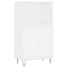 Armário alto - Bufete - Móvel de apoio 60x36x110 cm derivados de madeira branco pt621