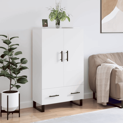 Armário alto - Bufete - Móvel de apoio 69,5x31x115 cm derivados de madeira branco pt1220 Armário alto - Bufete - Móvel de apoio 69,5x31x115 cm derivados de madeira branco pt1220