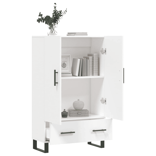 Armário alto - Bufete - Móvel de apoio 69,5x31x115 cm derivados de madeira branco pt1220 Armário alto - Bufete - Móvel de apoio 69,5x31x115 cm derivados de madeira branco pt1220