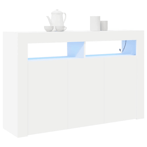Bufete - Móvei de apoio Branco 116 x 30 x 75 cm Madeira processada pt6 Bufete - Móvei de apoio Branco 116 x 30 x 75 cm Madeira processada pt6