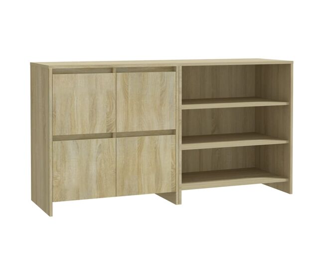 Aparador - mueble de almacenamiento de 2 piezas madera manufacturada color roble sonoma es2155